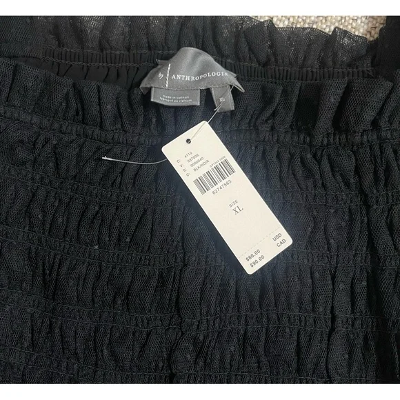 Anthropologie Black Smocked Cami NWT Size XL - Picture 9 of 12